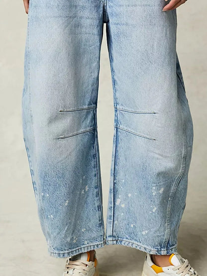 Wide Leg Relaxed Fit Jeans â€“ High Comfort Cotton Blend Denim