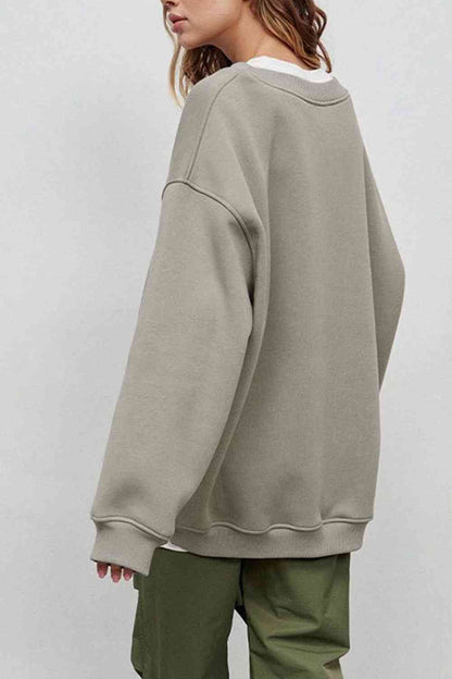 Oversized Round Neck Dropped Shoulder Sweatshirt