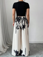 Flow & Flair Printed Wide Leg Pants