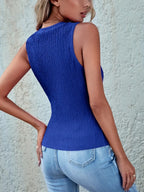 Classic Textured Round Neck Tank – Sleek, Comfortable & Versatile Everyday Essential