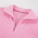Casual Quarter Zip Long Sleeve Sweatshirt