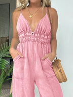 Full Size Wide-Leg Spaghetti Strap Jumpsuit – Plus Size