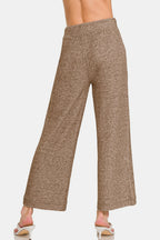 Zenana Hacci Fabric Cropped Pants with Drawstring