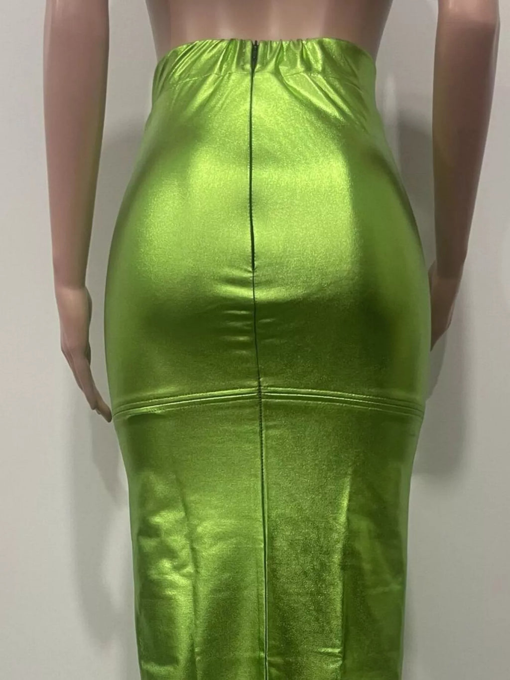 Shimmer Side-Slit Bodycon Maxi Skirt