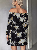 Floral Print Off-Shoulder Ruffled Mini Dress