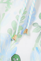 Floral Contrast Edge Mini Dress - Ruffled Short Sleeve Summer Look