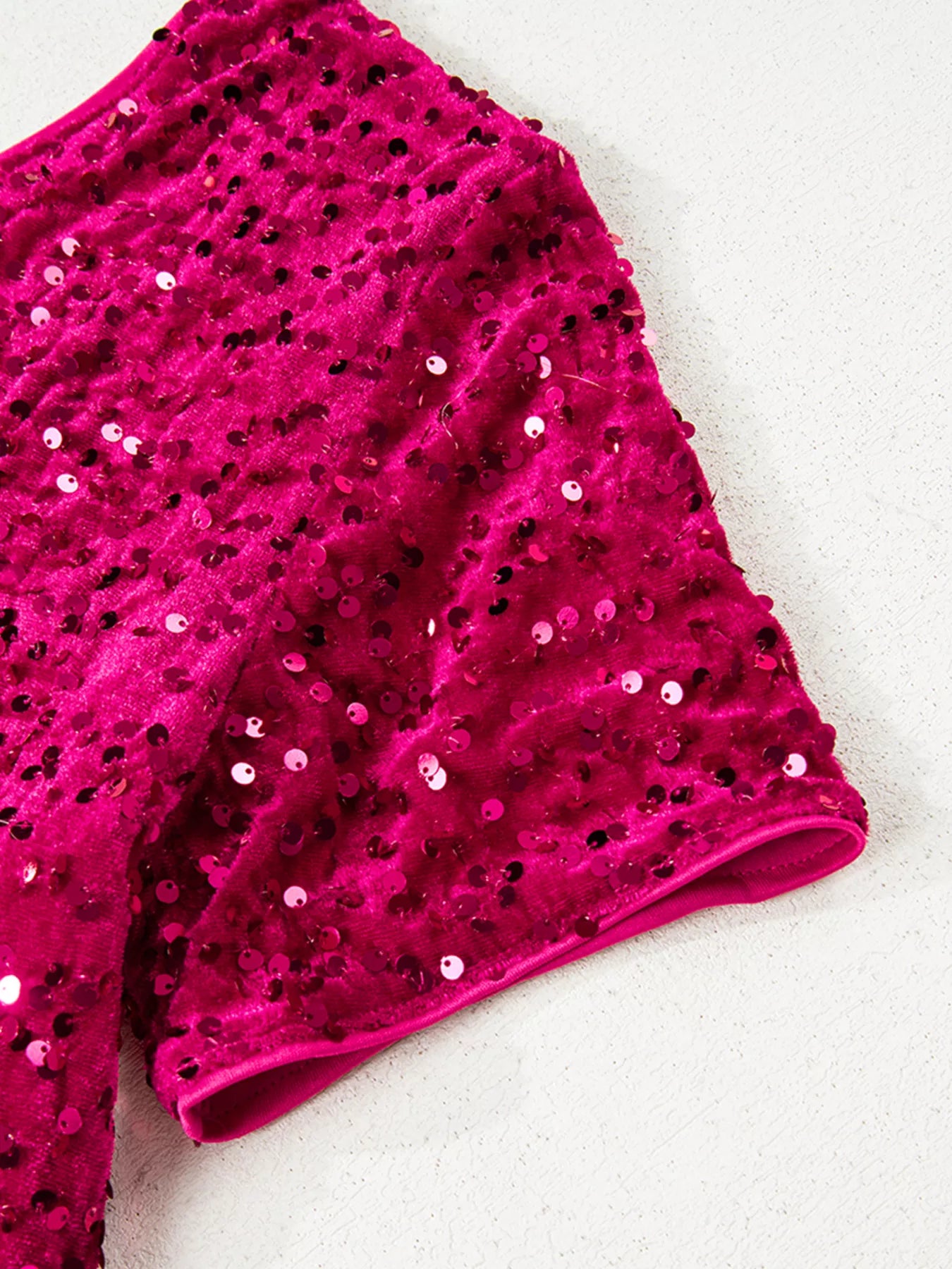 Glamorous Sequin One-Shoulder Evening Slit Dress