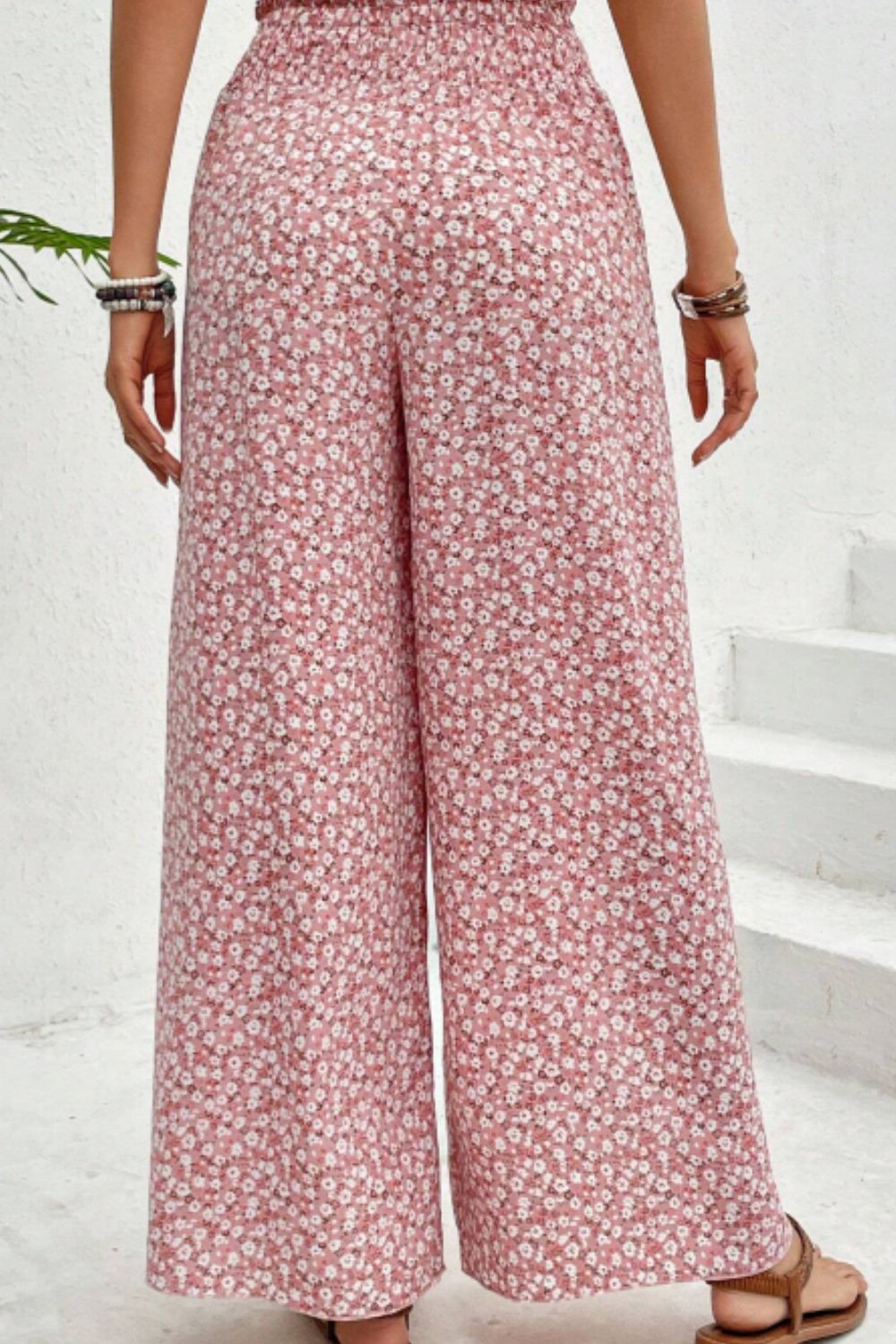 Slit Printed Wide-Leg Pants - Trendy & Flowy Statement Piece