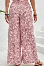 Slit Printed Wide-Leg Pants - Trendy & Flowy Statement Piece