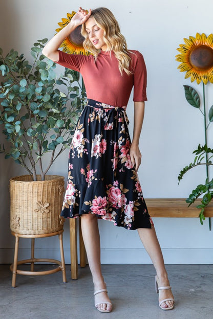 Reborn J Floral Wrap Skirt with Ruffle Hem Floral