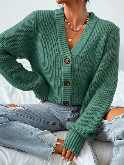 Cozy Chunky Knit Button-Front Cardigan