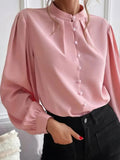 Classic Button Up Long Sleeve Shirt Blush Pink