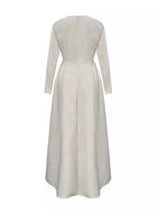 Cutout Front Long Sleeve A-Line Maxi Dress