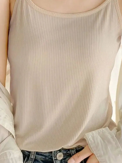 Plus Size Scoop Neck Ribbed Cami Top – Comfortable Everyday Layering Piece