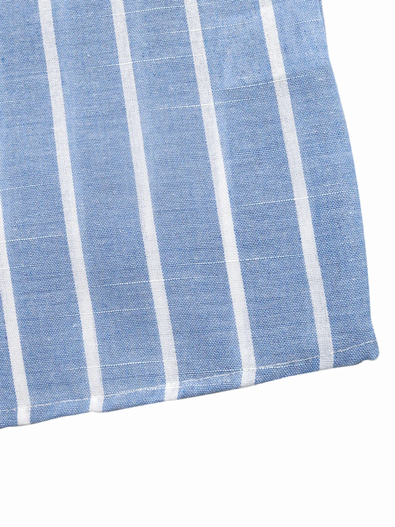 Relaxed Fit Striped Oversized Button-Down Cotton Blend Shirt