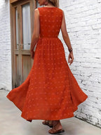 V-Neck Sleeveless Dress and Shorts Set