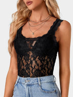 Delicate Lace Scoop Neck Tank Top