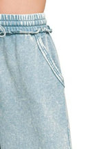 Zenana Washed French Terry Palazzo With Pockets