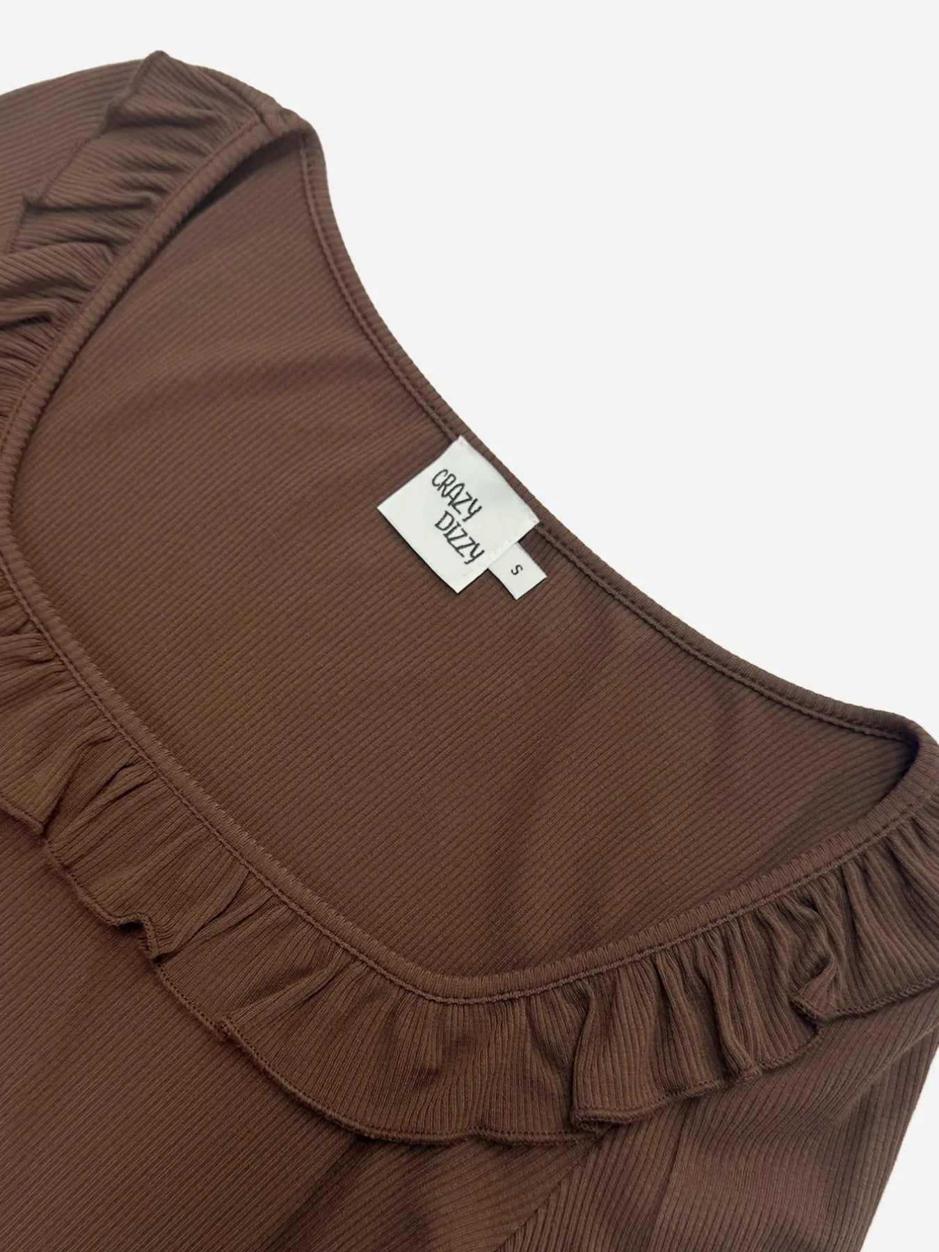 Chic Ruffled Square Neck Long Sleeve Top with Tie Front & Stretch Fit