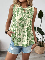 Bloom Flare Sleeveless Peplum Blouse
