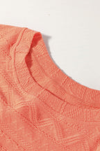 Textured Short Sleeve Top and Shorts Set - Stylish & Comfy