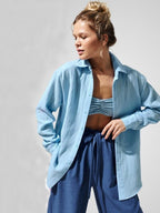 Textured Long Sleeve Collared Shirt - 100% Cotton