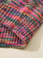 Space Dye Yarn Knit Crew Neck Sweater