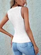Classic Textured Round Neck Tank – Sleek, Comfortable & Versatile Everyday Essential
