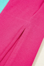 Frill Color Block Loose Fit T-Shirt - Casual & Trendy