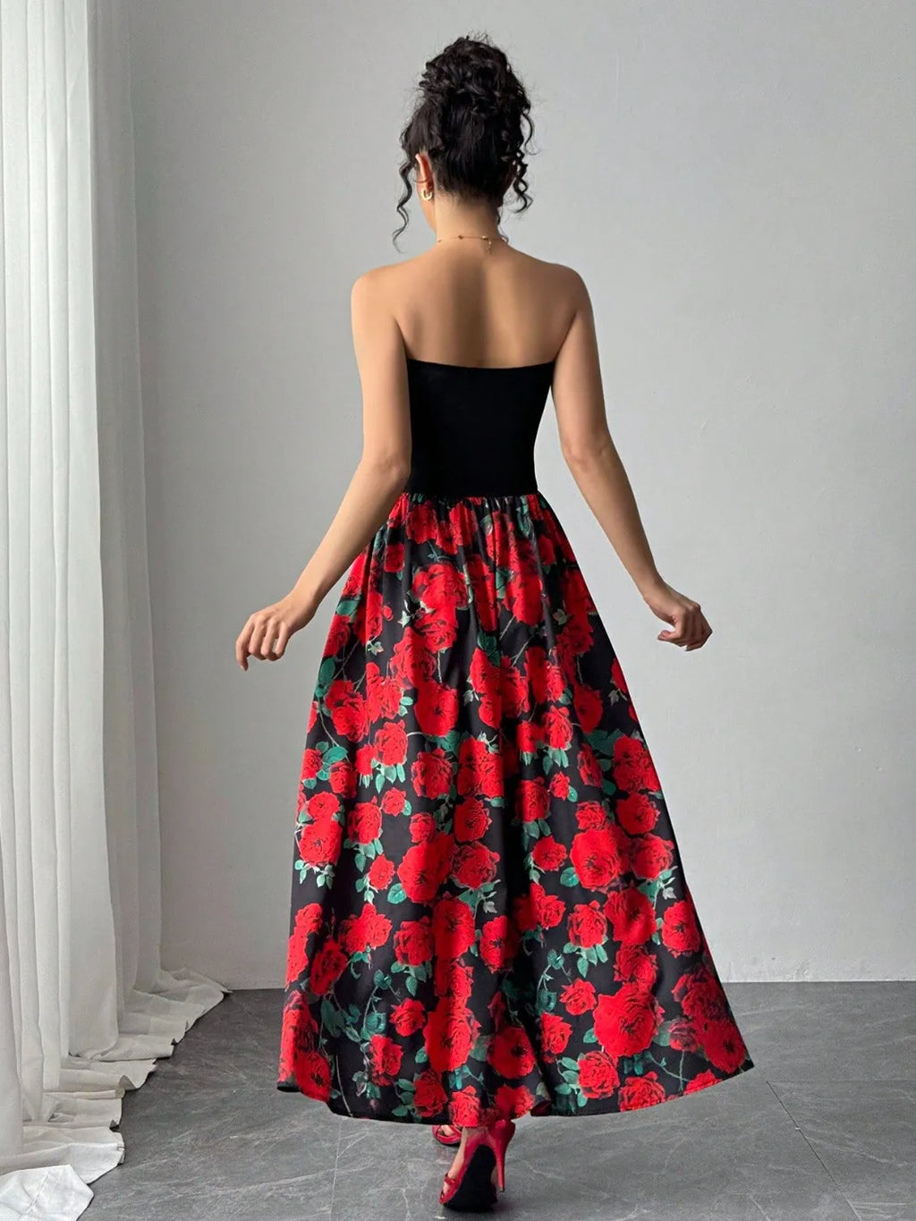 Floral Strapless Tube Maxi Dress
