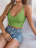 Cable-Knit Short Cami - Chic & Versatile Knitwear