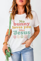 Easter "NO BUNNY LOVES YOU LIKE JESUS" T-Shirt - Faith & Comfort White