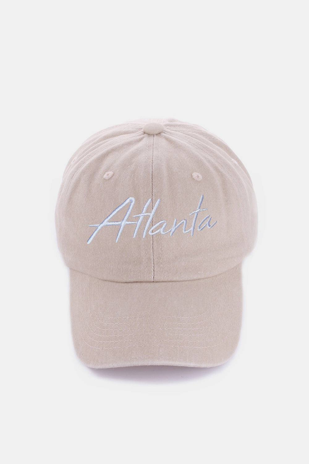 Washed ATLANTA Embroidered Baseball Cap Atlanta Ash Mocha One Size