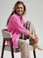 Textured Long Sleeve Collared Shirt - 100% Cotton