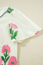 BlossomBreeze Floral Flutter Sleeve Summer Mini Dress