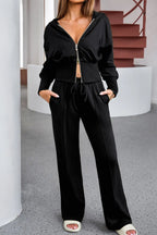 Two-Piece Zip-Up Hoodie and Jogger Pants Activewear Set