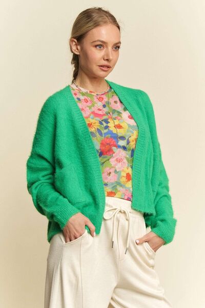 Davi & Dani Open Front Drop Shoulder Cardigan