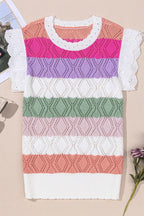 Openwork Cap Sleeve Knit Top - Chic & Breathable