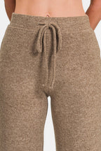 Zenana Hacci Fabric Cropped Pants with Drawstring