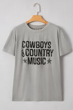 Letter Graphic Round Neck T-Shirt - Casual & Trendy