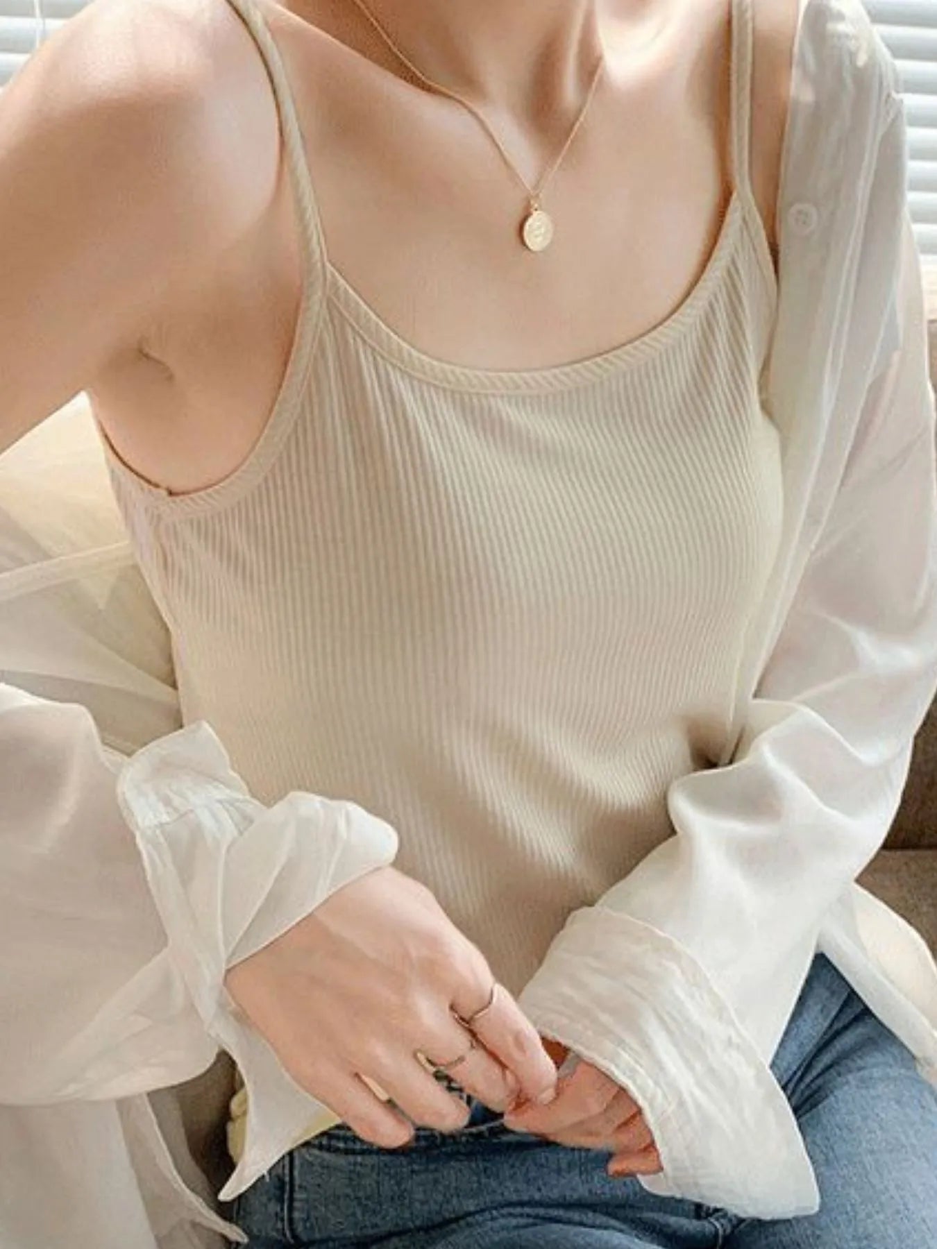 Plus Size Scoop Neck Ribbed Cami Top – Comfortable Everyday Layering Piece