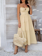 Devine Smocked Tiered Maxi Dress - Elegant & Flowy