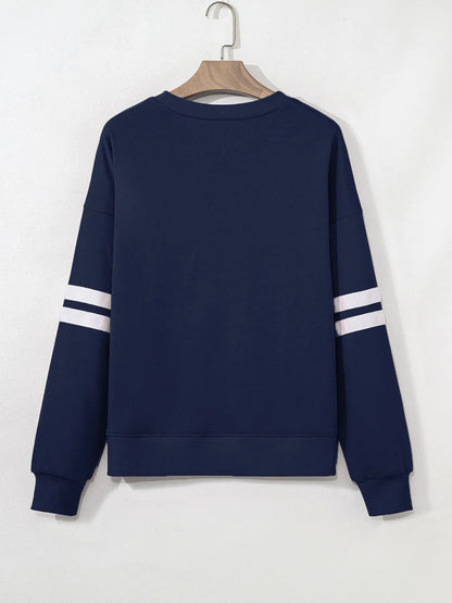 Number 23 Graphic Sweatshirt with Sporty Side Stripes