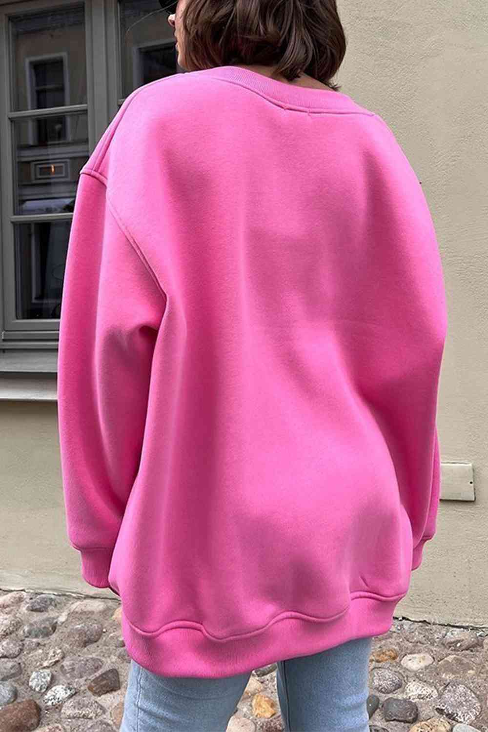 Oversized Round Neck Dropped Shoulder Sweatshirt