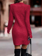 Ribbed Knit Bodycon Sweater Mini Dress