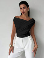 Asymmetrical Ruched Short Sleeve Top