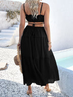 Devine Tie Back Cami Midi Dress - Elegant & Feminine