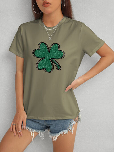 Lucky Clover Comfort Fit T-Shirt – Basic, Stylish & Comfortable Army Green