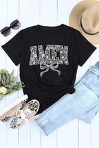 AMEN Bow Round Neck Short Sleeve T-Shirt - Casual & Stylish