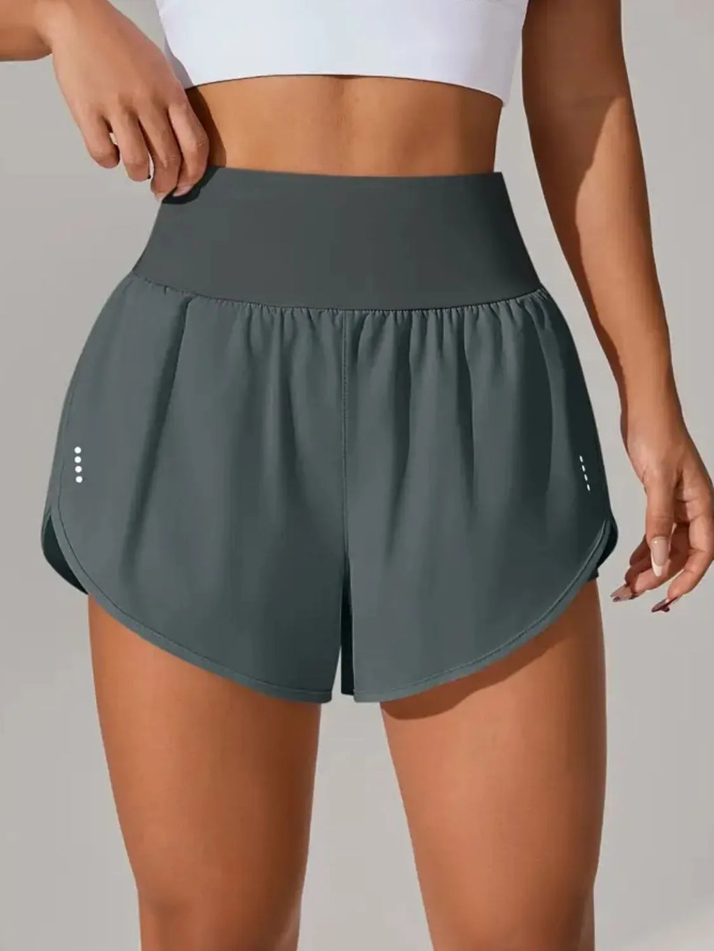 Pocketed Stretch High-Waist Shorts